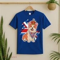 British Corgi Dog Crown Union Jack Queens Platinum Jubilee Great Gift T-Shirt thumb 2