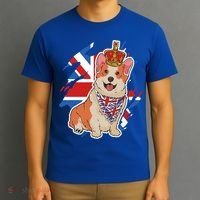 British Corgi Dog Crown Union Jack Queens Platinum Jubilee Great Gift T-Shirt thumb 3