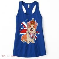 British Corgi Dog Crown Union Jack Queens Platinum Jubilee Great Gift Women's Tank Top thumb 0