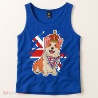 British Corgi Dog Crown Union Jack Queens Platinum Jubilee Great Gift Tank Top thumb 2