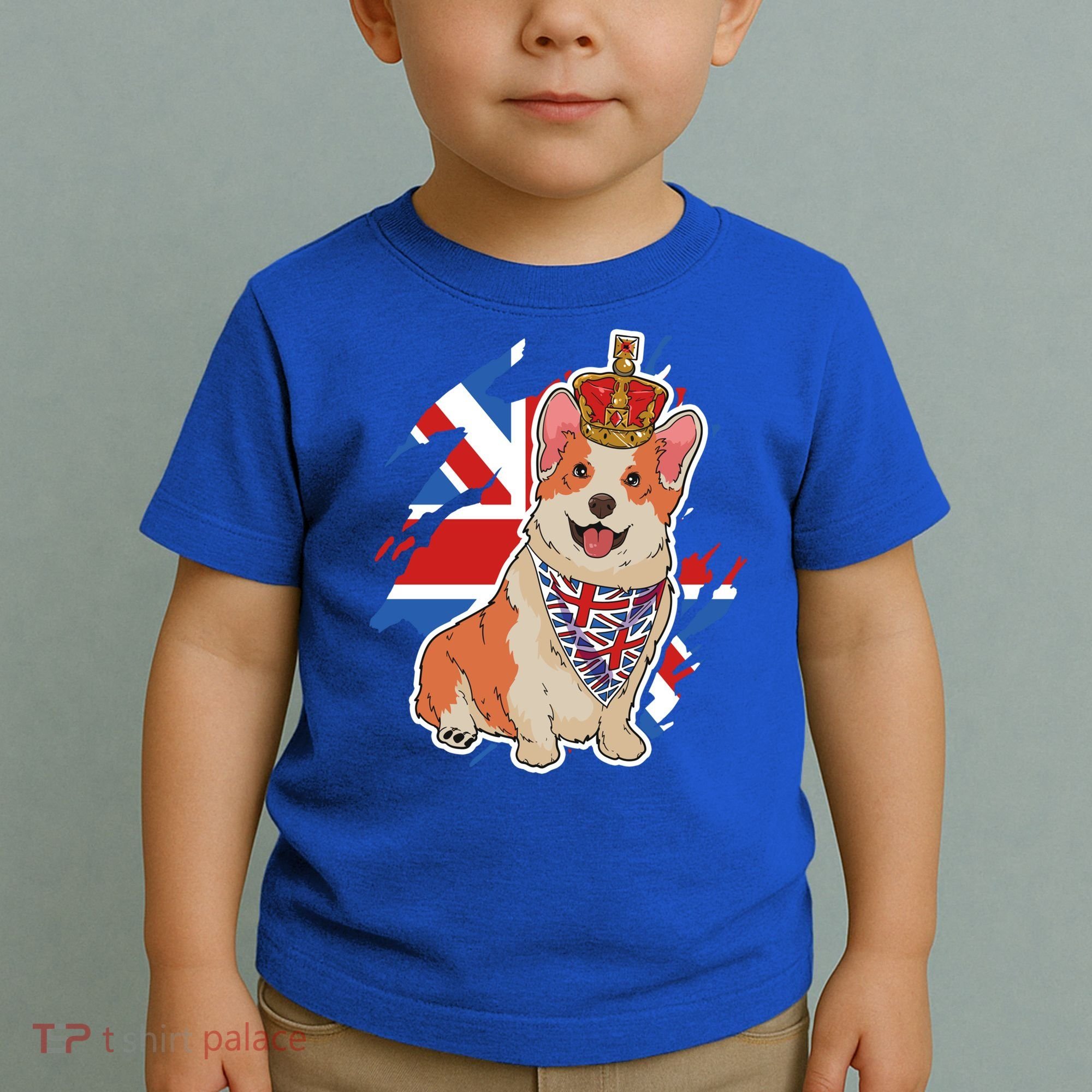 British Corgi Dog Crown Union Jack Queens Platinum Jubilee Great Gift Toddler T-Shirt