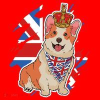 British Corgi Dog Crown Union Jack Queens Platinum Jubilee Great Gift Santa Hat thumb 1