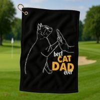 Best Cat Dad Ever Cat Daddy Father Cat Lovers Cat Dad Cute Gift Golf Towel thumb 1