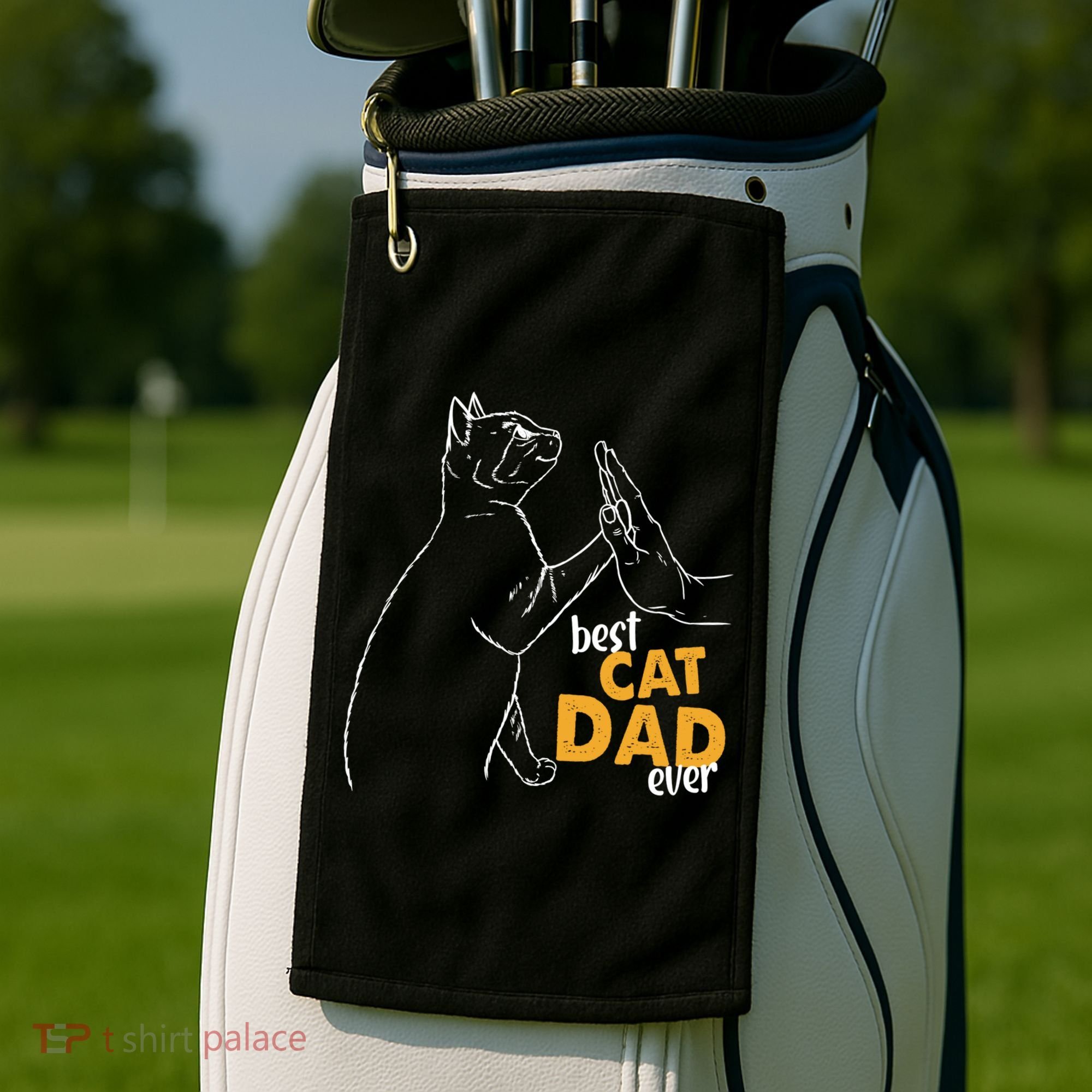 Best Cat Dad Ever Cat Daddy Father Cat Lovers Cat Dad Cute Gift Golf Towel