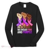 Breast Cancer Domestic Violence Awareness Purple Long Sleeve Shirt thumb 0