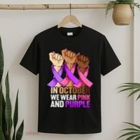 Breast Cancer Domestic Violence Awareness Purple T-Shirt thumb 2
