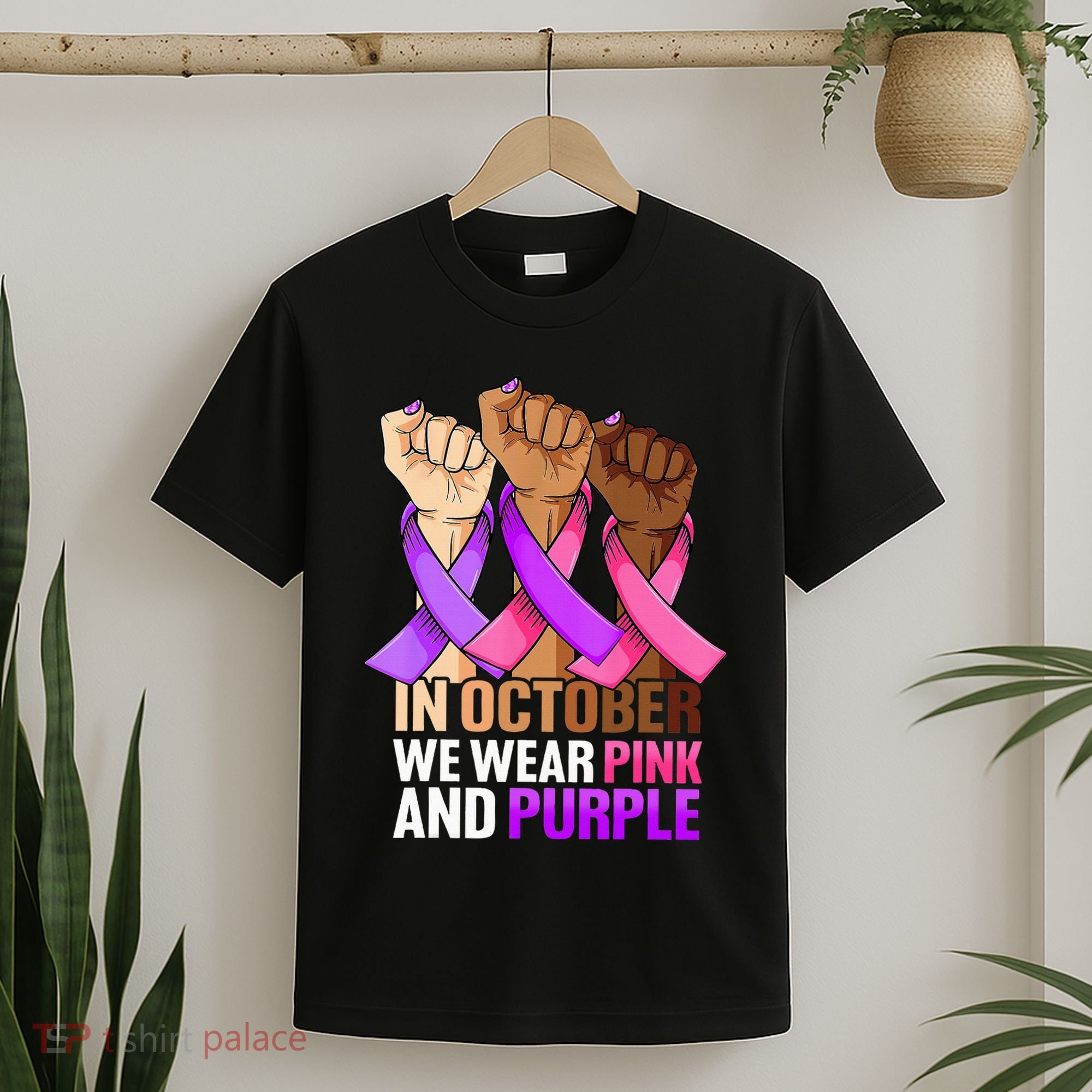 Breast Cancer Domestic Violence Awareness Purple T-Shirt