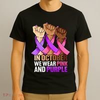 Breast Cancer Domestic Violence Awareness Purple T-Shirt thumb 3