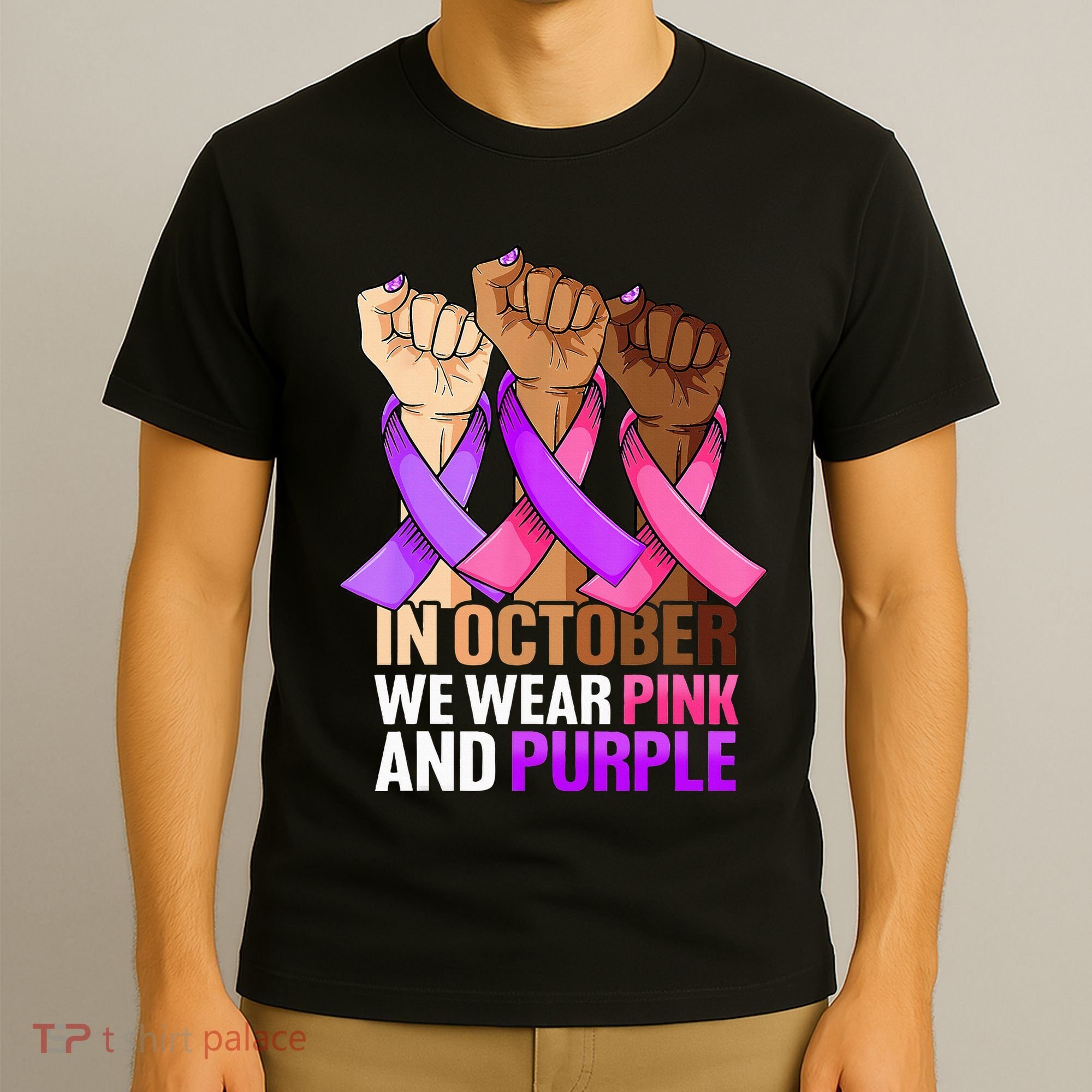 Breast Cancer Domestic Violence Awareness Purple T-Shirt