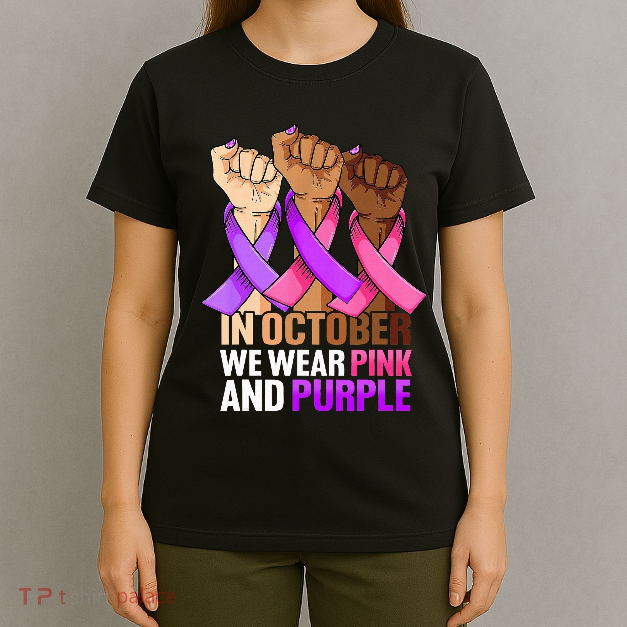 Breast Cancer Domestic Violence Awareness Purple T-Shirt