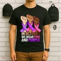 Breast Cancer Domestic Violence Awareness Purple T-Shirt thumb 6