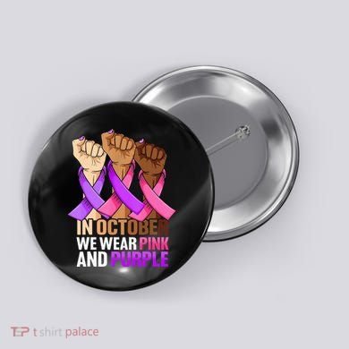 Breast Cancer Domestic Violence Awareness Purple Button