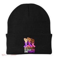 Breast Cancer Domestic Violence Awareness Purple Beanie thumb 0