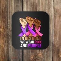 Breast Cancer Domestic Violence Awareness Purple Coaster thumb 0