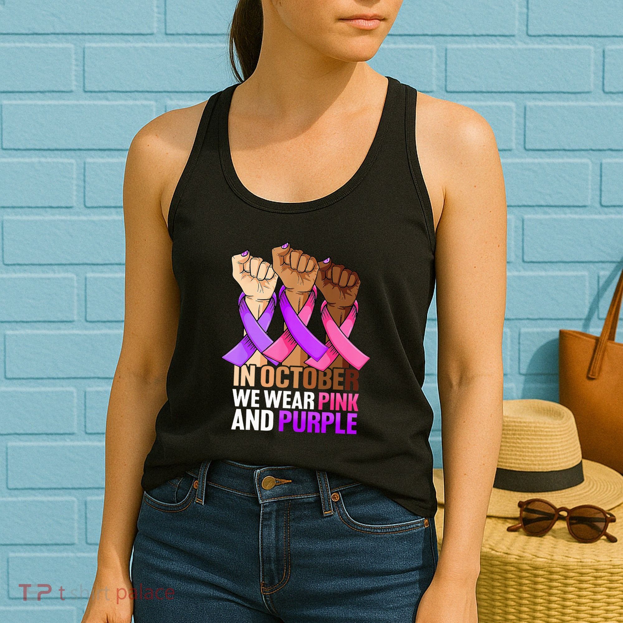 Breast Cancer Domestic Violence Awareness Purple Women's Tank Top