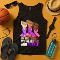 Breast Cancer Domestic Violence Awareness Purple Tank Top thumb 4