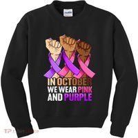 Breast Cancer Domestic Violence Awareness Purple Kids Sweatshirt thumb 0