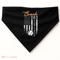 Baseball Coach Dad Like A Normal Dad Only Cooler USA Flag USA-Made Doggie Bandana thumb 0