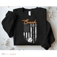 Baseball Coach Dad Like A Normal Dad Only Cooler USA Flag Sweatshirt thumb 2