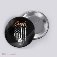 Baseball Coach Dad Like A Normal Dad Only Cooler USA Flag Button thumb 0