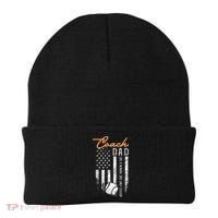 Baseball Coach Dad Like A Normal Dad Only Cooler USA Flag Beanie thumb 0