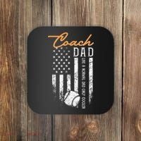 Baseball Coach Dad Like A Normal Dad Only Cooler USA Flag Coaster thumb 0