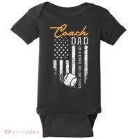 Baseball Coach Dad Like A Normal Dad Only Cooler USA Flag Baby Bodysuit thumb 0