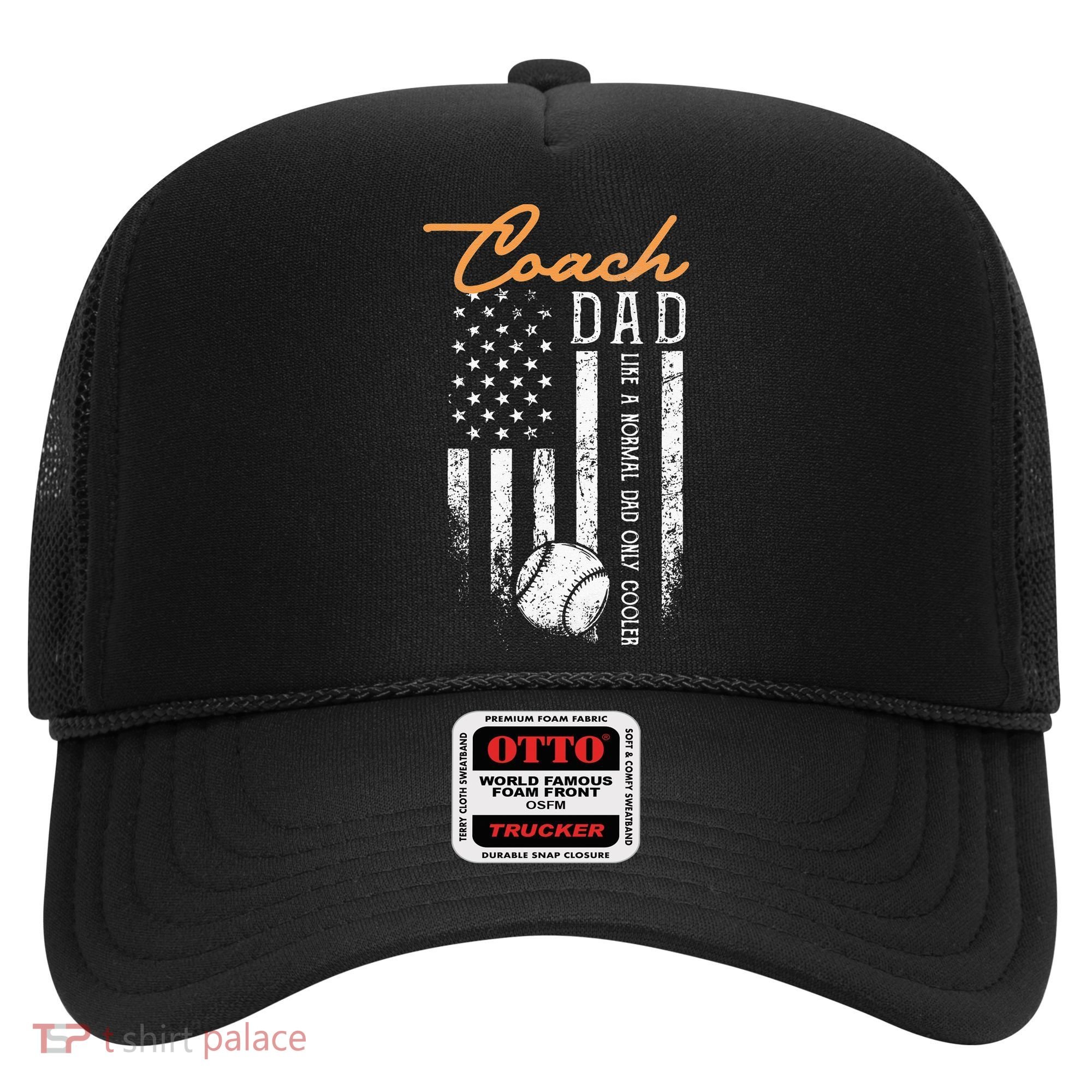 Baseball Coach Dad Like A Normal Dad Only Cooler USA Flag Hat