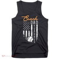 Baseball Coach Dad Like A Normal Dad Only Cooler USA Flag Tank Top thumb 0
