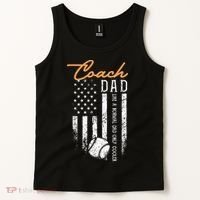 Baseball Coach Dad Like A Normal Dad Only Cooler USA Flag Tank Top thumb 2