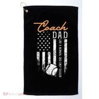 Baseball Coach Dad Like A Normal Dad Only Cooler USA Flag Golf Towel thumb 0