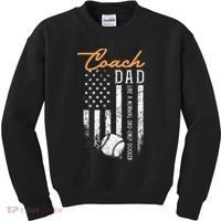 Baseball Coach Dad Like A Normal Dad Only Cooler USA Flag Kids Sweatshirt thumb 0