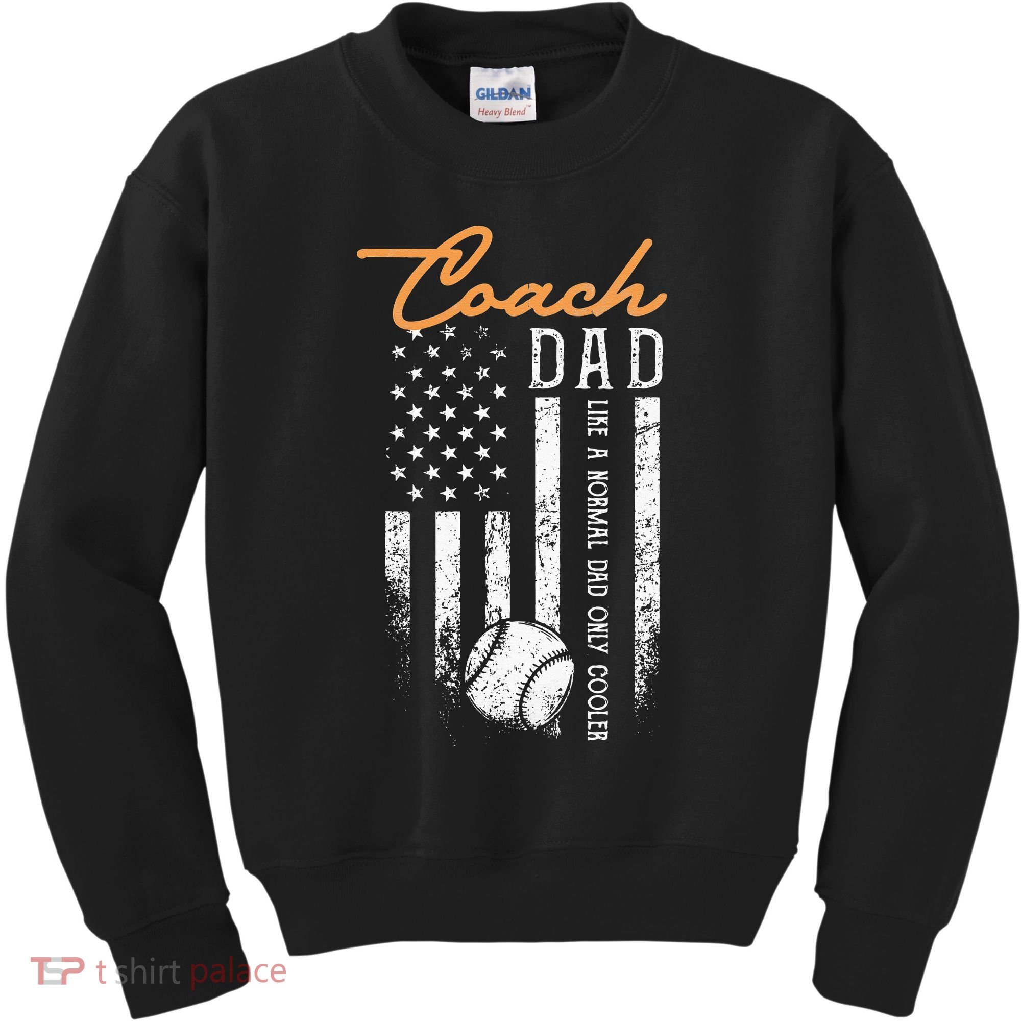 Baseball Coach Dad Like A Normal Dad Only Cooler USA Flag Kids Sweatshirt