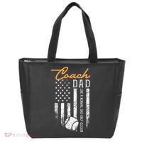 Baseball Coach Dad Like A Normal Dad Only Cooler USA Flag Tote Bag thumb 0