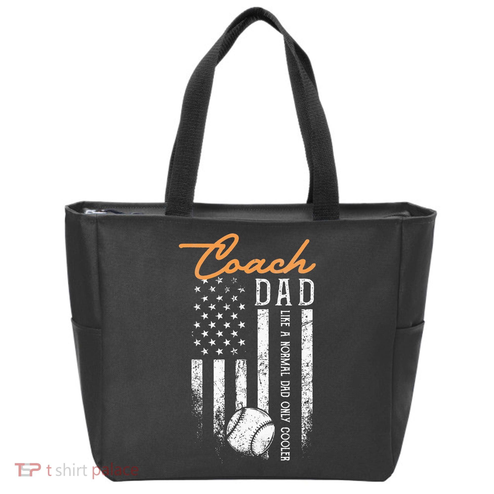 Baseball Coach Dad Like A Normal Dad Only Cooler USA Flag Tote Bag