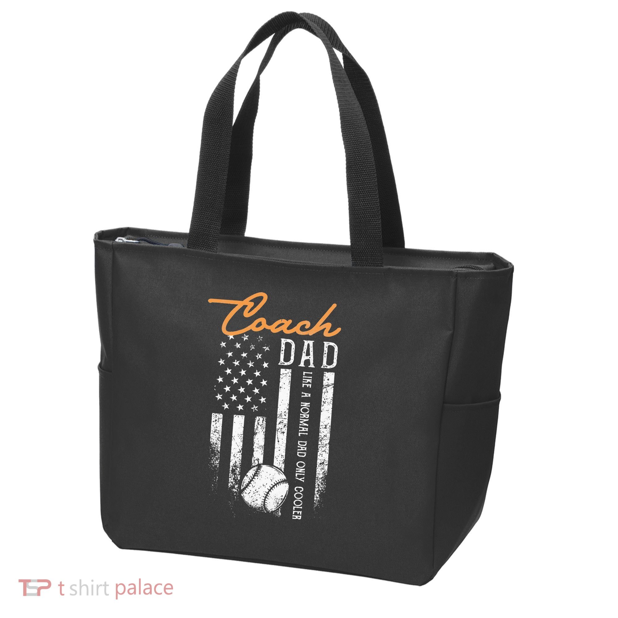 Baseball Coach Dad Like A Normal Dad Only Cooler USA Flag Tote Bag