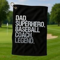 Baseball Coach Dad Golf Towel thumb 1