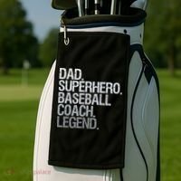 Baseball Coach Dad Golf Towel thumb 2