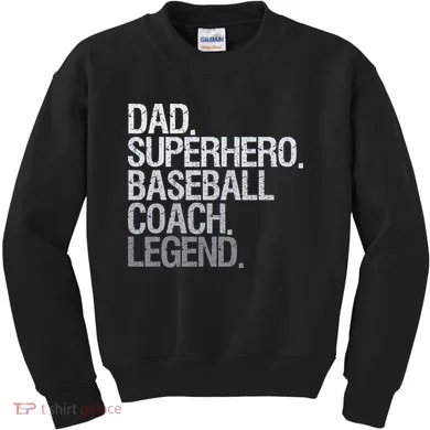 Baseball Coach Dad Kids Sweatshirt