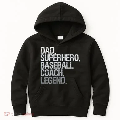 Baseball Coach Dad Kids Hoodie