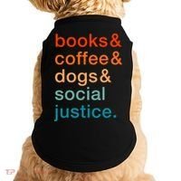 Books Coffee Dogs Social Justice Gift Doggie Tank thumb 0