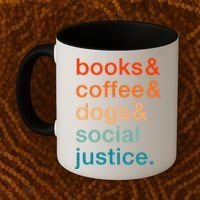 Books Coffee Dogs Social Justice Gift Coffee Mug thumb 2