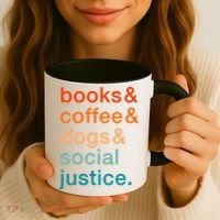 Books Coffee Dogs Social Justice Gift Coffee Mug thumb 3