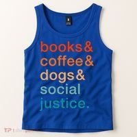 Books Coffee Dogs Social Justice Gift Tank Top thumb 2