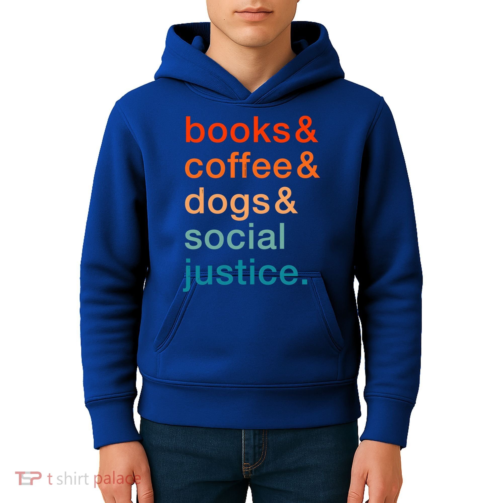 Books Coffee Dogs Social Justice Gift Kids Hoodie