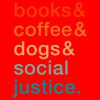 Books Coffee Dogs Social Justice Gift Santa Hat thumb 1