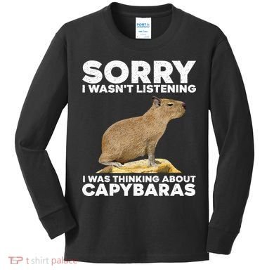 Best Capybara Design For Pet Rodent Capybara Kids Long Sleeve Shirt