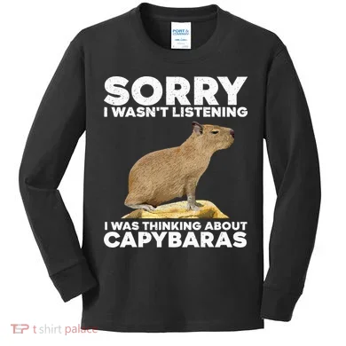 Best Capybara Design For Pet Rodent Capybara Kids Long Sleeve Shirt