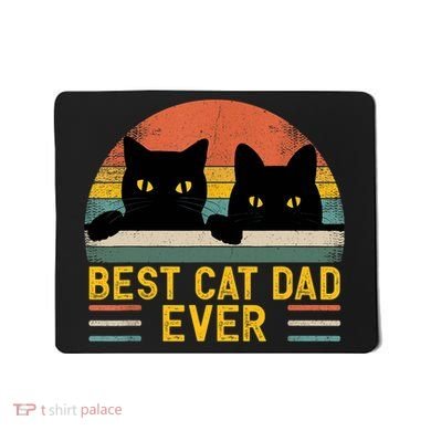 Best Cat Dad Ever Vintage Retro Style Black Cats Lover TShirt Mousepad