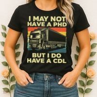 Best Cdl Driver Art Trucker Cdl Truck Driver Women's T-Shirt thumb 2